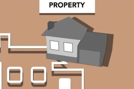 Property Value - Illustration of house for private property representing concept of investing in purchase of real estate